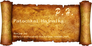 Patocskai Hajnalka névjegykártya