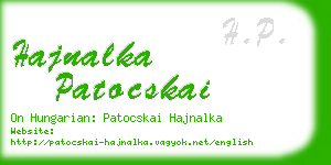hajnalka patocskai business card